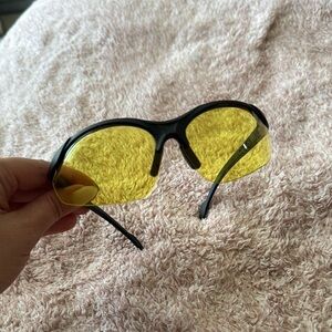 Bold Black Sunglasses with Yellow Lenses